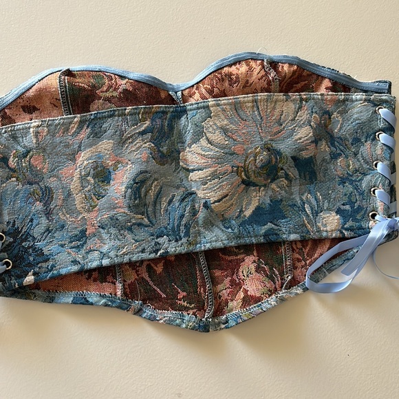 NEW -Over bust corset flower print fairy core cottage core style - Picture 3 of 4